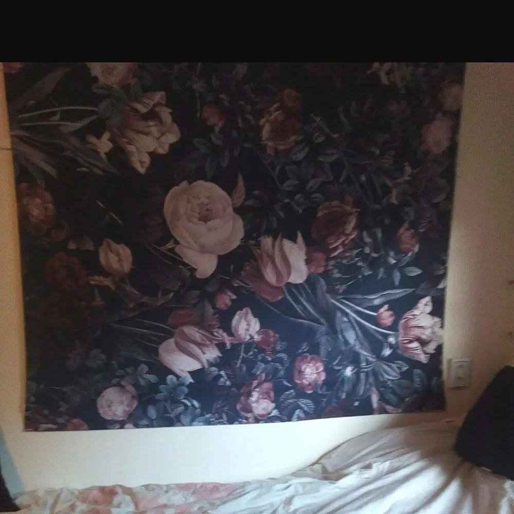 Society 6 Night Forest Tapestry Dark Purple Floral